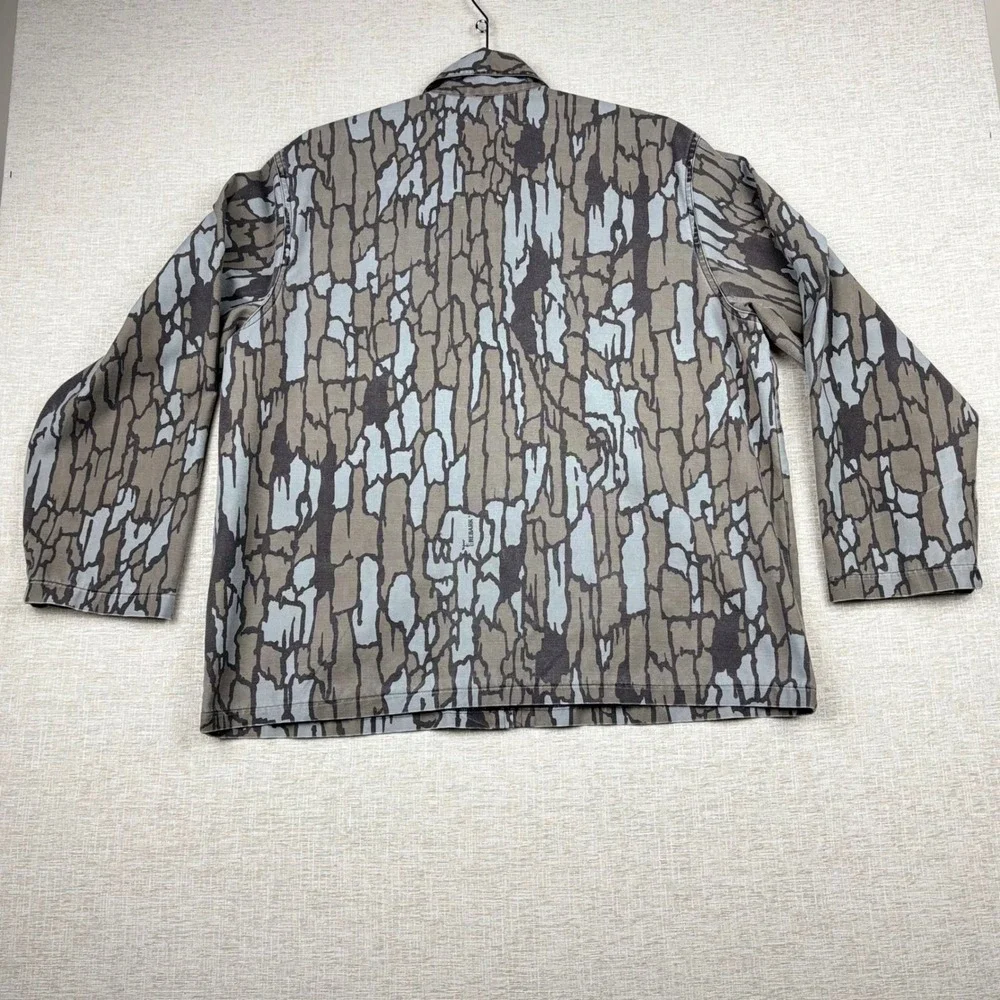 Vintage Trebark Camo Hunting Jacket Mens XL Full Zip Tree Bark Made in USA 1980s